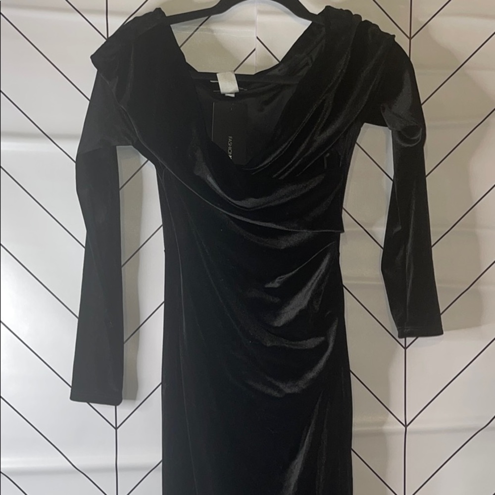 Velvet floor length dress